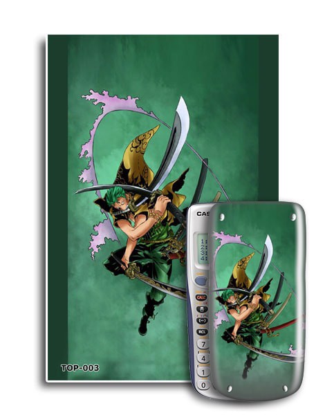 Bộ 2 decal trang trí máy tính cầm tay One Piece 003