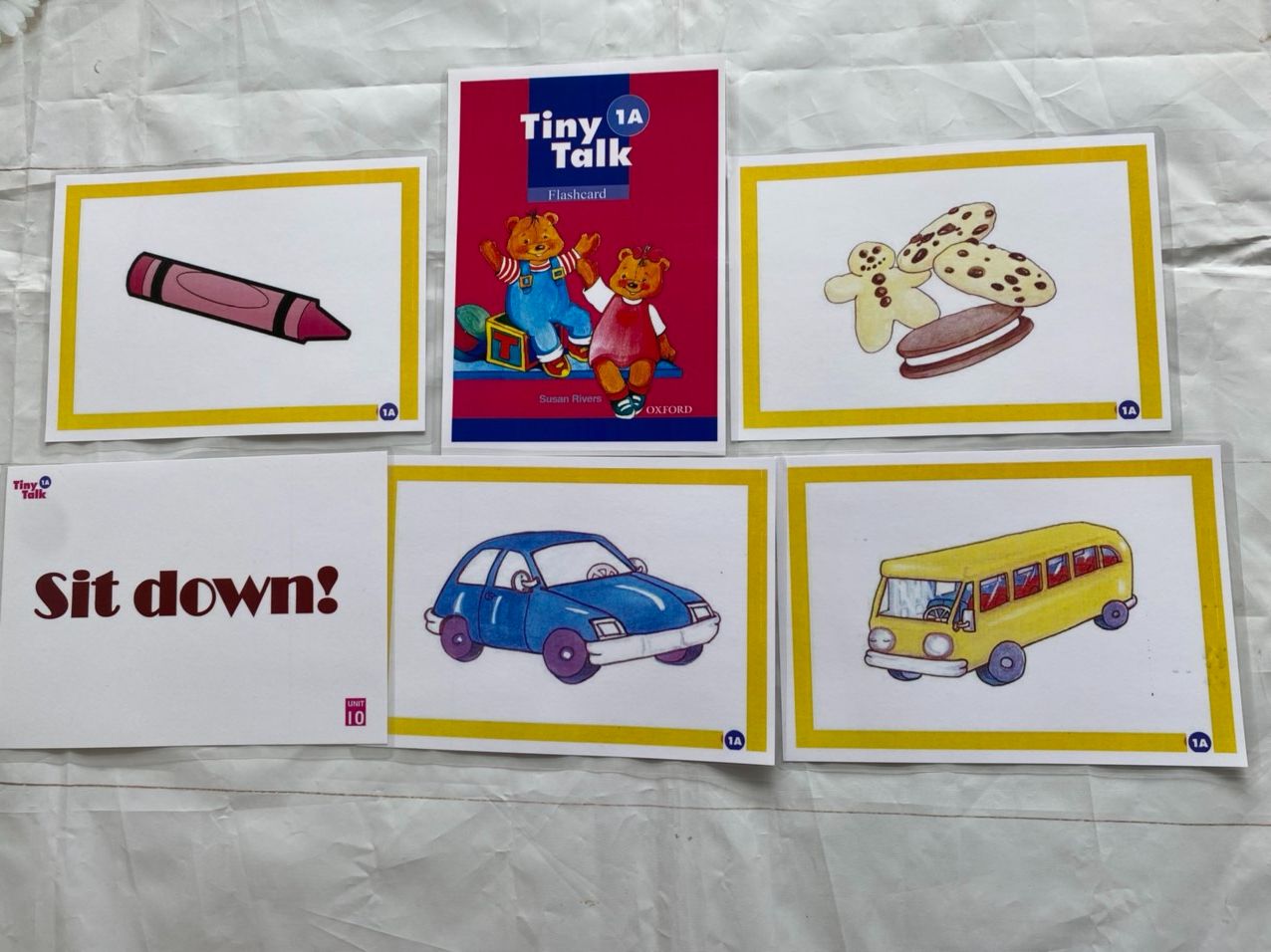 Combo trọn bộ Flashcard Tiny Talk 1A-1B -2A-2B-3A-3B ( Kích thước A5, thiết kế hai mặt, ép plastic bền đẹp)