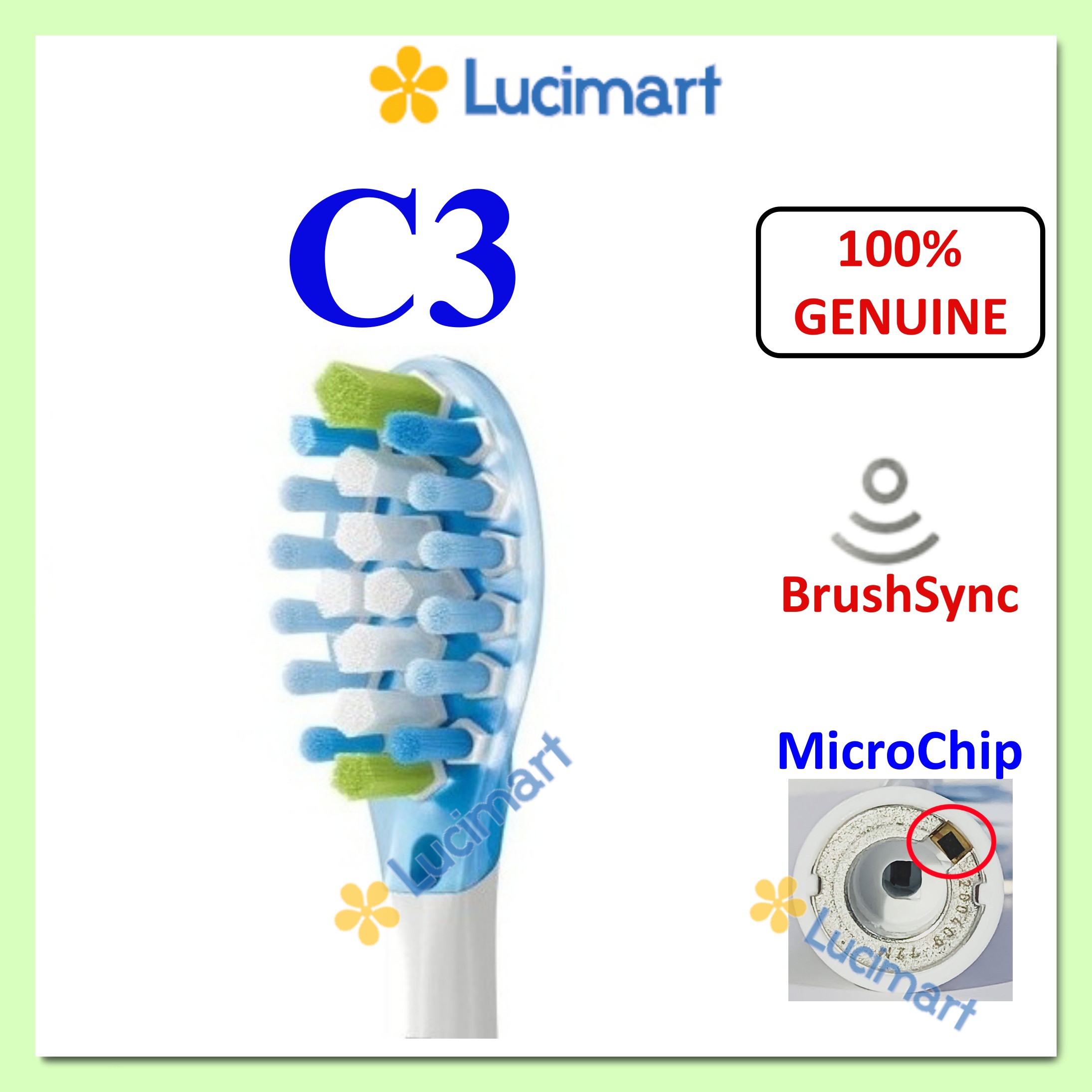 Đầu bàn chải điện Phi.lips Sonicare C3 Premium Plaque Control [Hàng Mỹ]