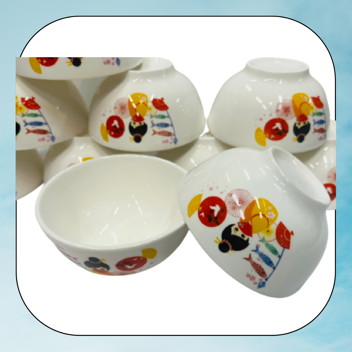 COMBO 2 CÁI CHÉN SỨ HOẠ TIẾT NHẬT BẢN