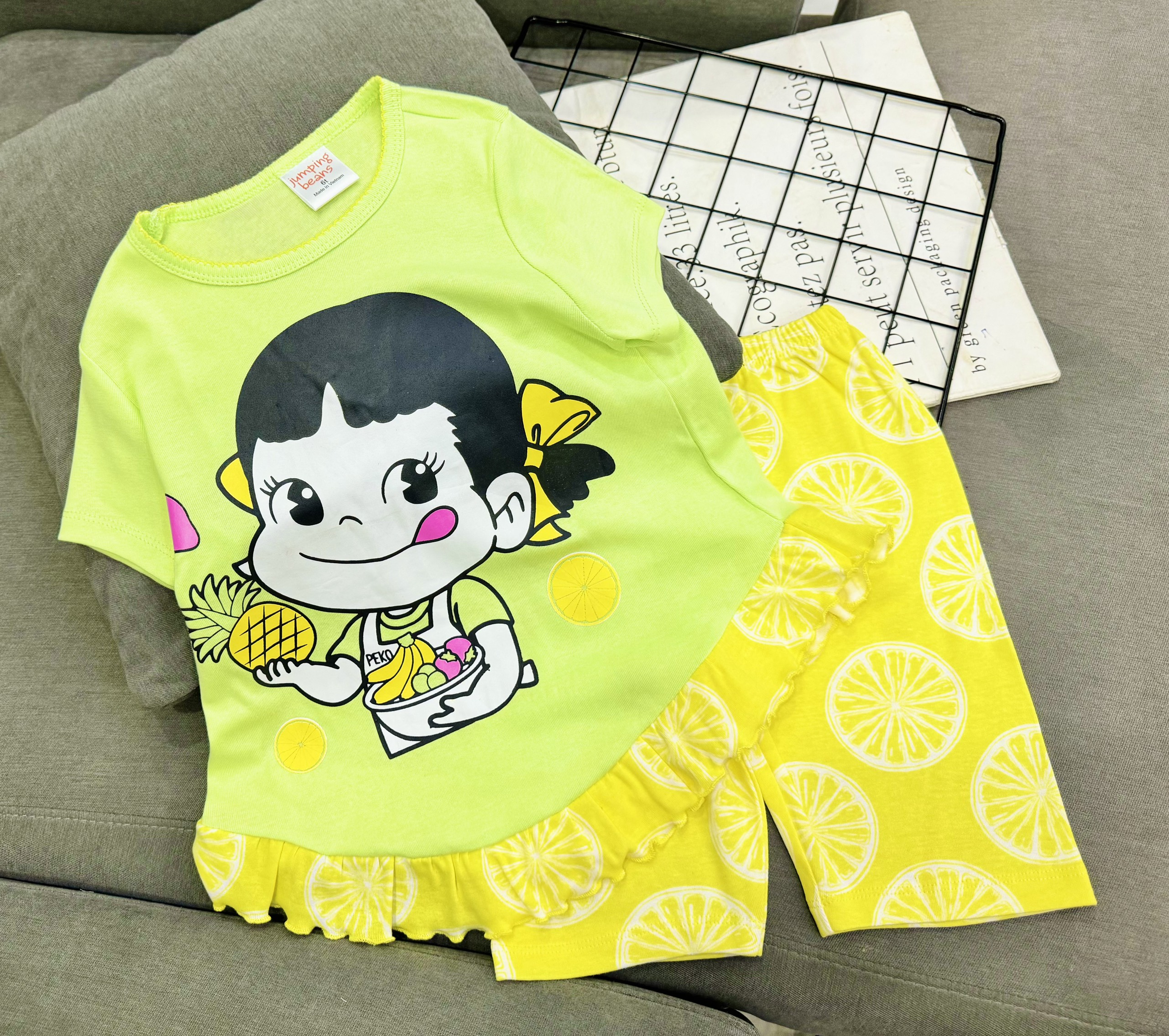 Đồ bộ bé gái, bộ cộc tay mùa hè cho bé gái size 8-25kg chất cotton mềm mịn mát