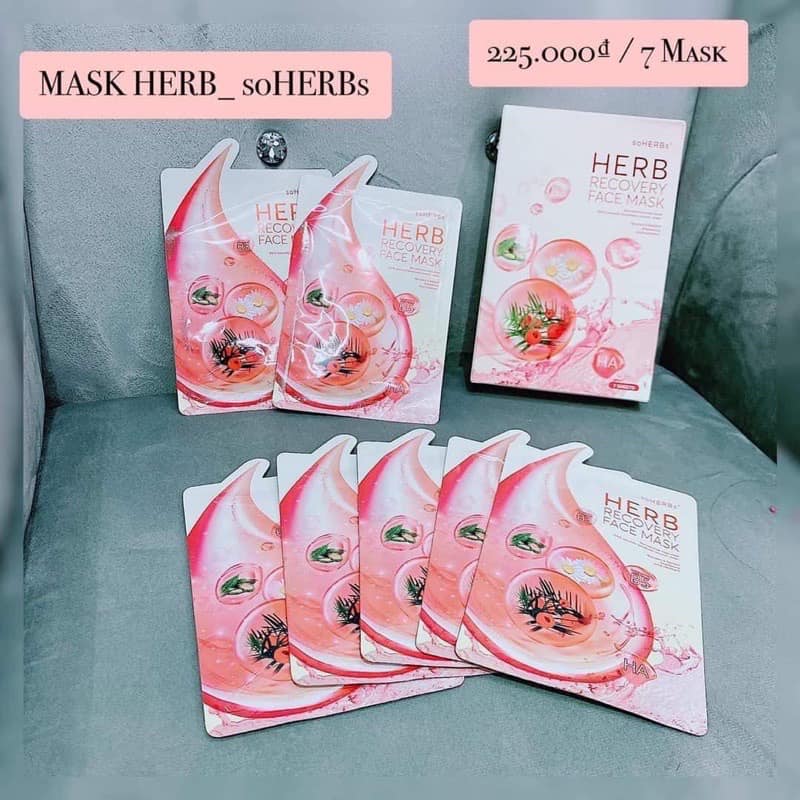 Mặt nạ thông đỏ soherbs dưỡng da căng bóng sáng mịn, mặt nạ phục hồi - herb recover face mask - soherbs