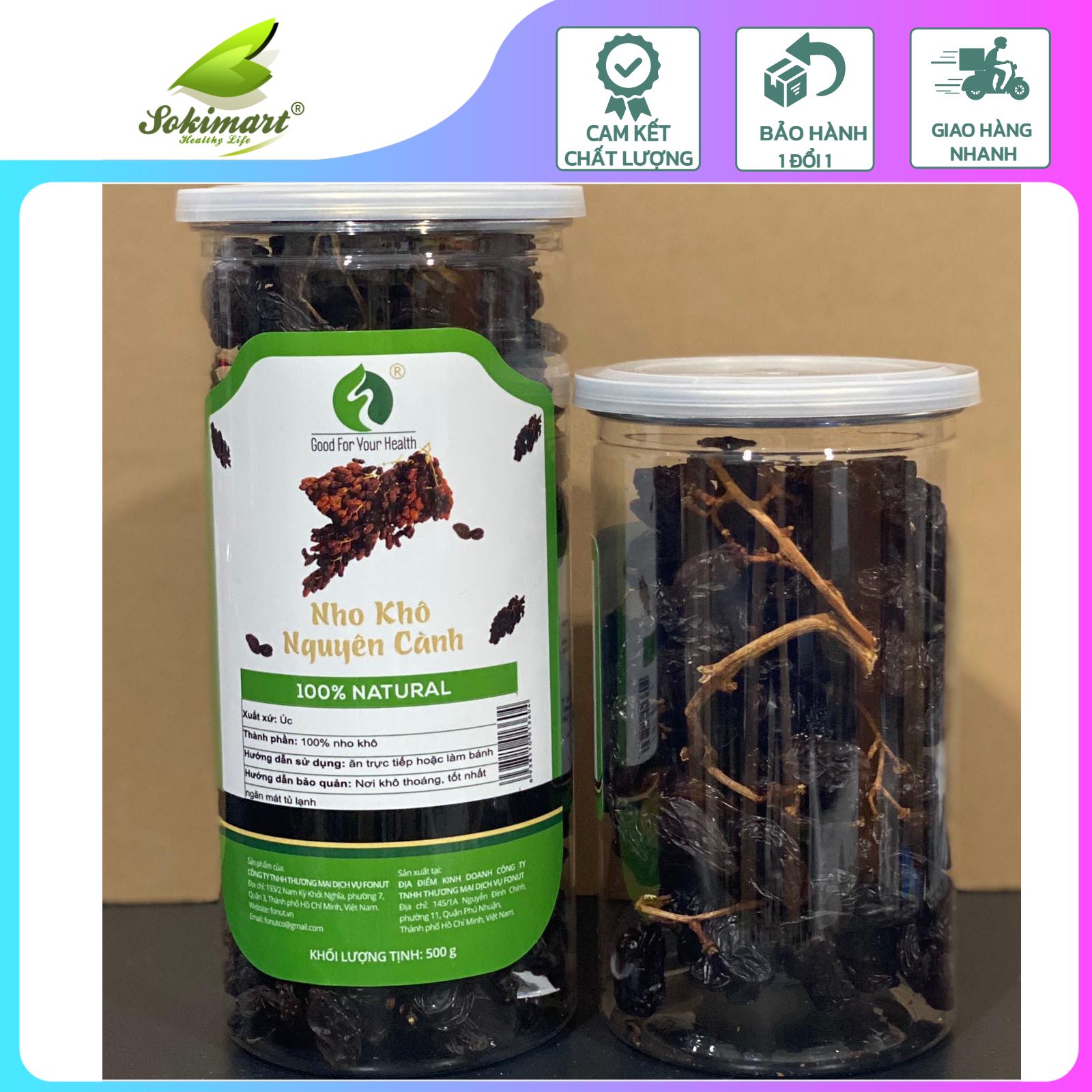 Nho khô nguyên cành - 250g