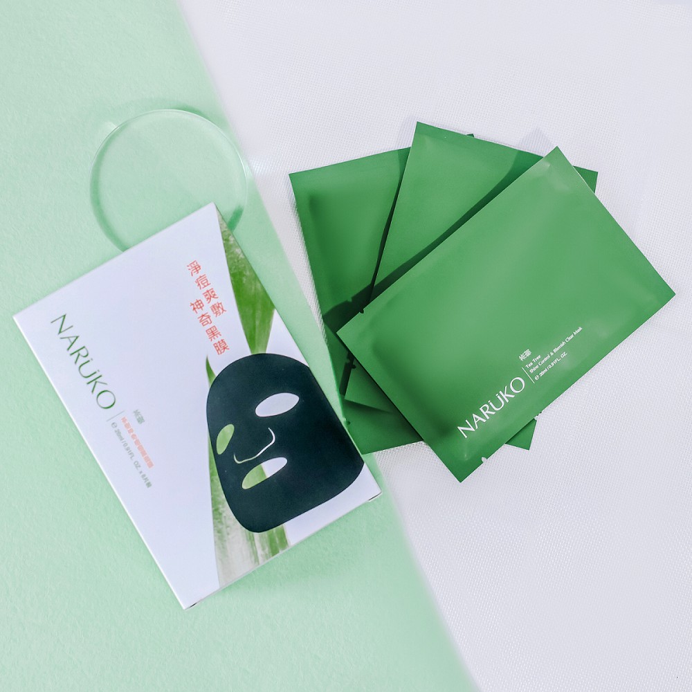Mặt nạ tràm trà Naruko Tea Tree Shine Control And Blemish Clear Đài Loan (1 Miếng Lẻ)