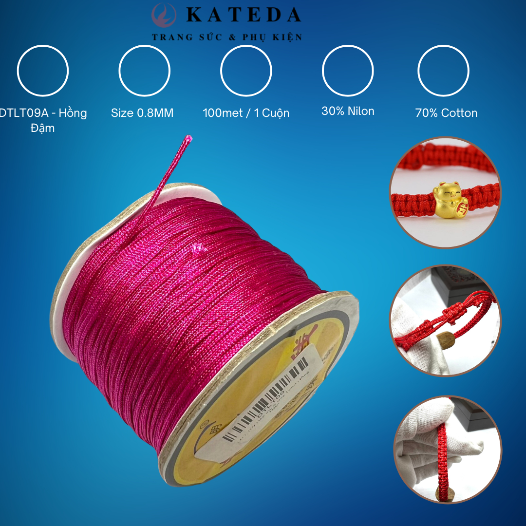 [HCM]Dây nilon thắt vòng loại tốt cuộn 1mm và 0.8mm (Qúy khách vui lòng xem kĩ mô tả để chọn màu và size)