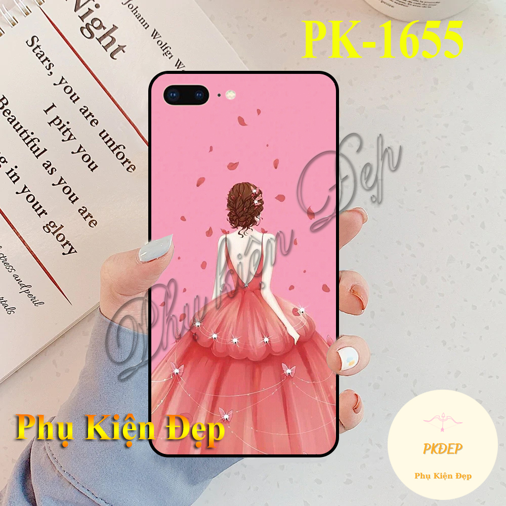 [HCM]Ốp lưng Iphone 7 Plus viền đen in hình Cô Gái Cute
