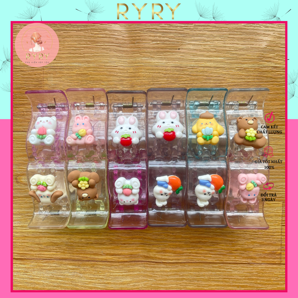 Kẹp Tóc Càng Cua 5 Răng Hoạt Hình Siêu Cute