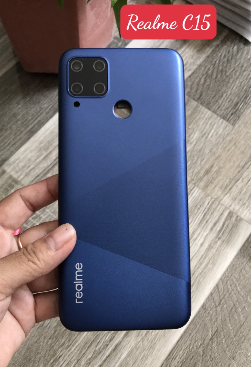 Bộ vỏ Realme C15 -kèm kính camera,nút bấm
