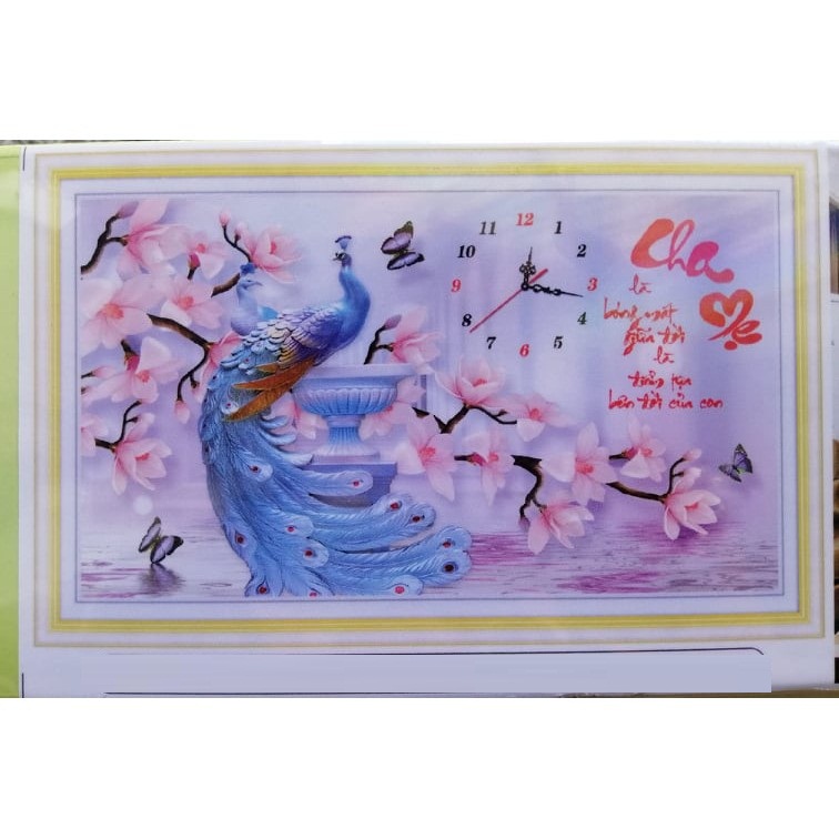 TRANH THÊU CHỮ THẬP THƯ PHÁP CHA MẸ LV3358