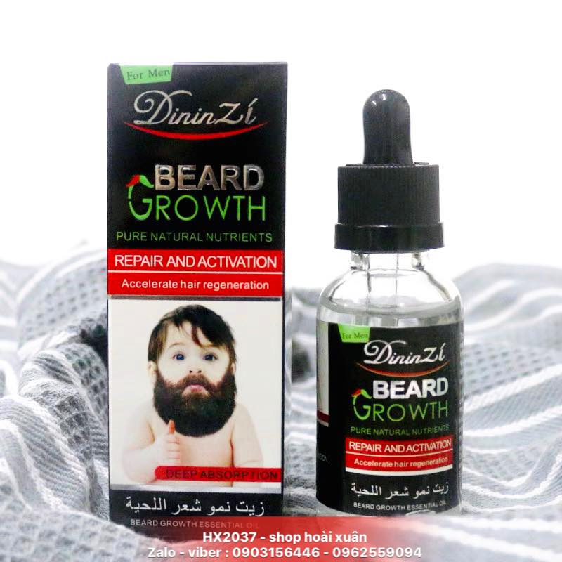 [HCM]Tinh chất mọc râu BEARD GROWTH DininZi 40ml giúp mọc lông vùng ngực 40ml - tinh dầu mọc lông - HX2037
