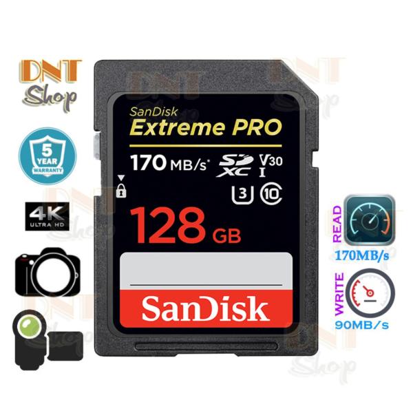 [HCM]Thẻ nhớ SDXC SanDisk Extreme PRO 128GB UHS-I U3 4K V30 170MB/s - Model 2019 (SDSDXXY-128G-ANCIN)