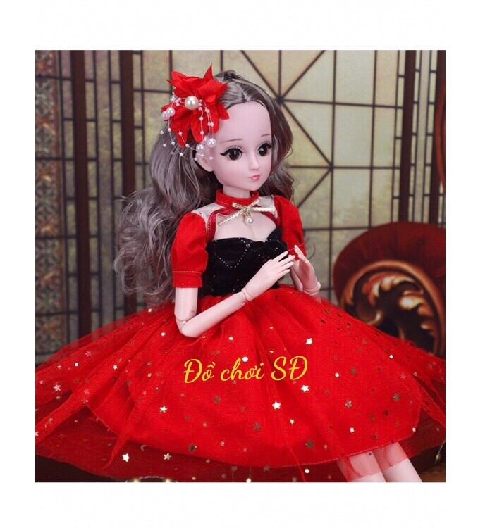 Quần áo búp bê 60 cm - đầm đỏ