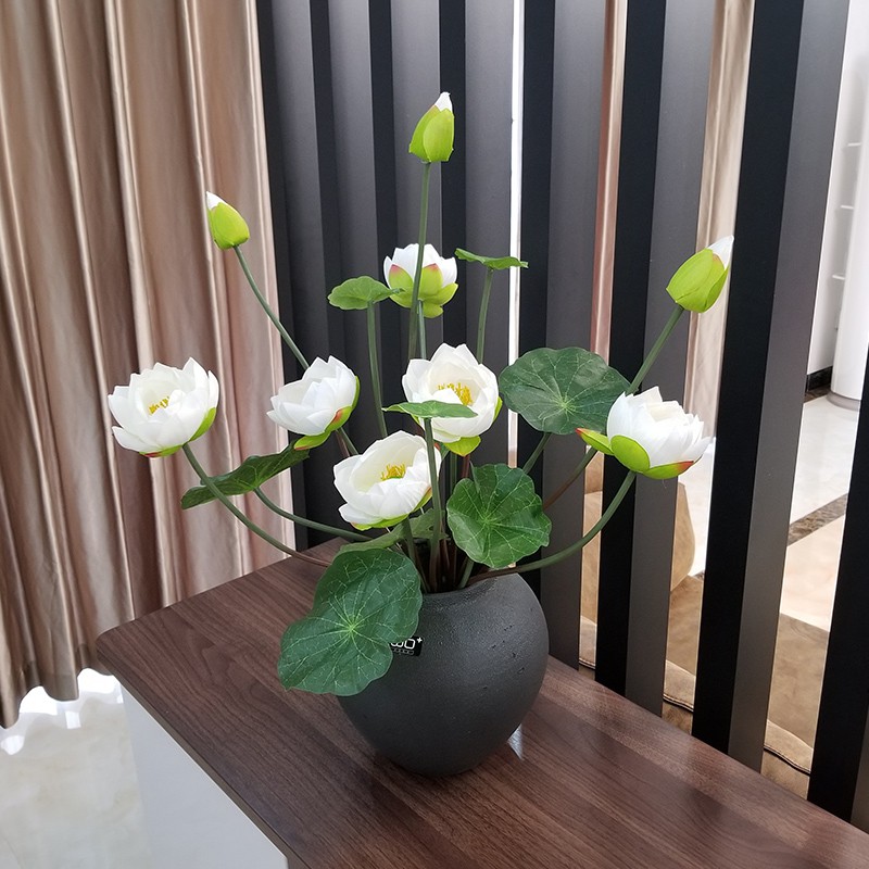 Branchlets premium Lotus 2 cotton 1 Bud included gorgeous foil-flower Lua-flower-living room decoration