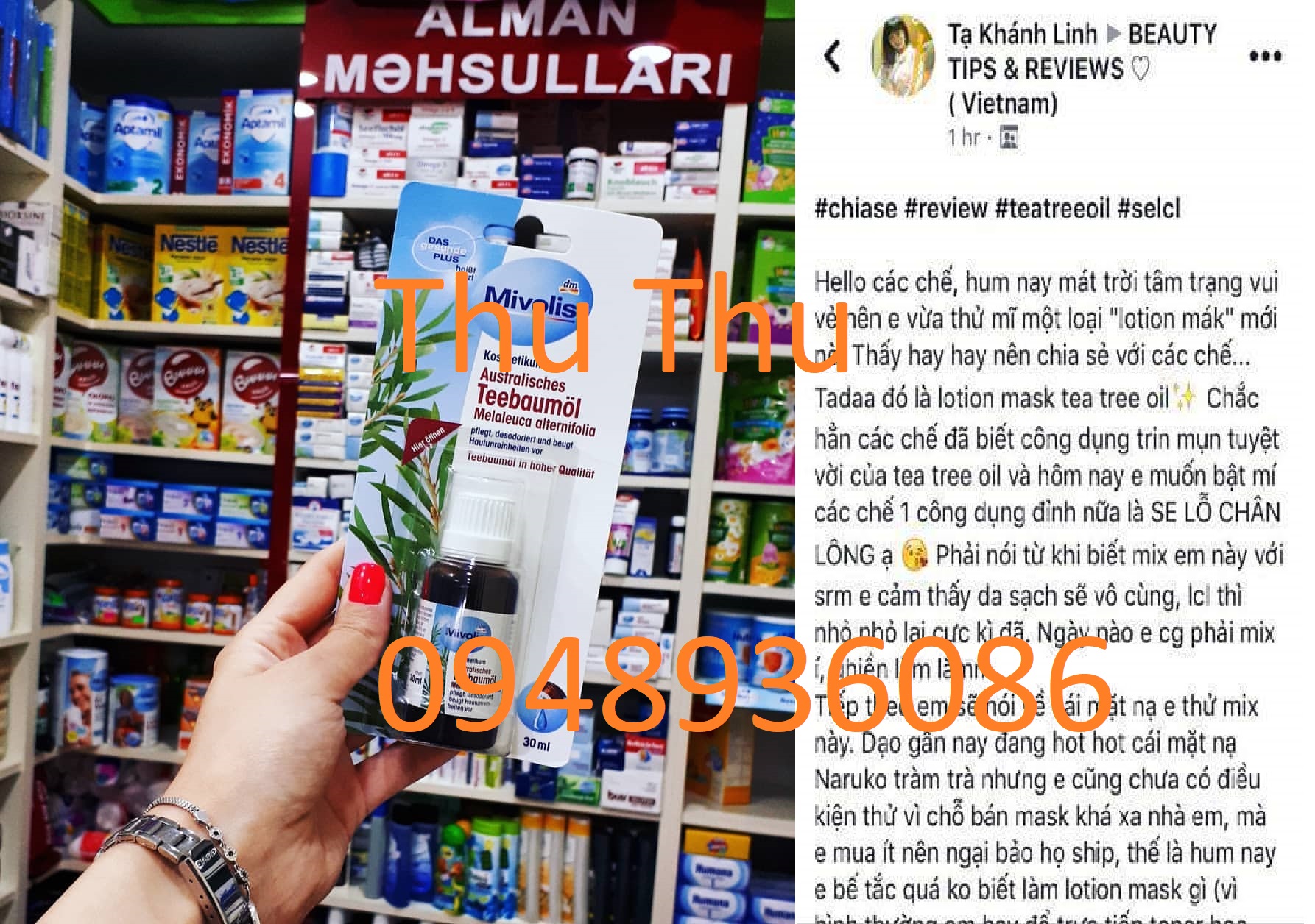 (Review) Tinh dầu tràm trà Mivolis nội địa Đức