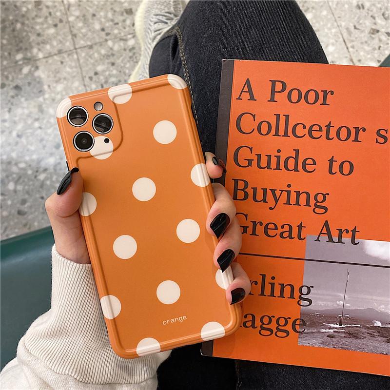 [ SALE LỖ ] Ốp Lưng Silicon IMD Bảo Vệ Camera Polka Dots