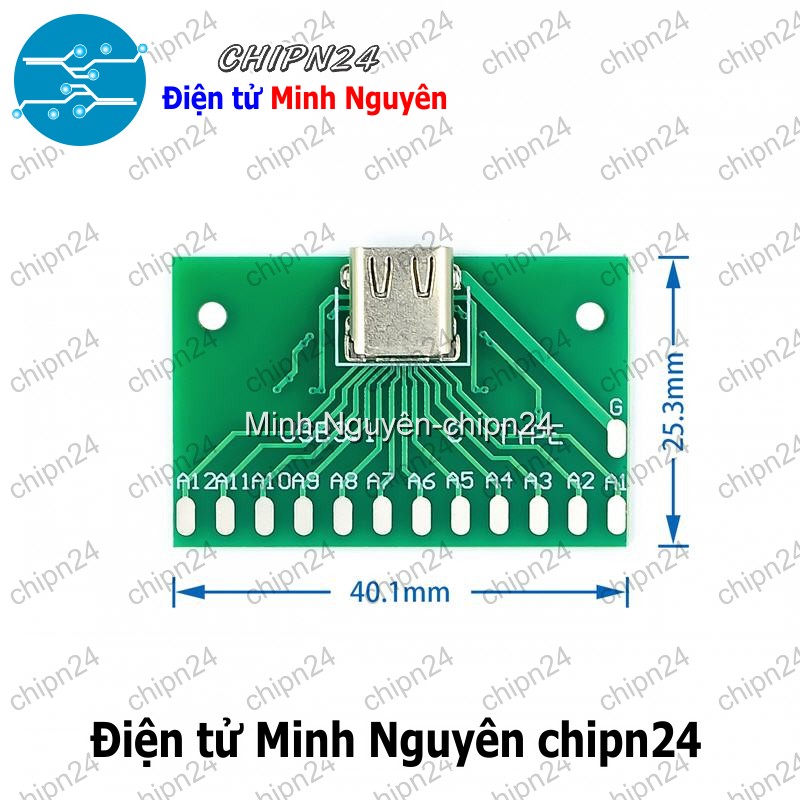 [1 cái] (F119.3) Mạch ra chân USB Type-C