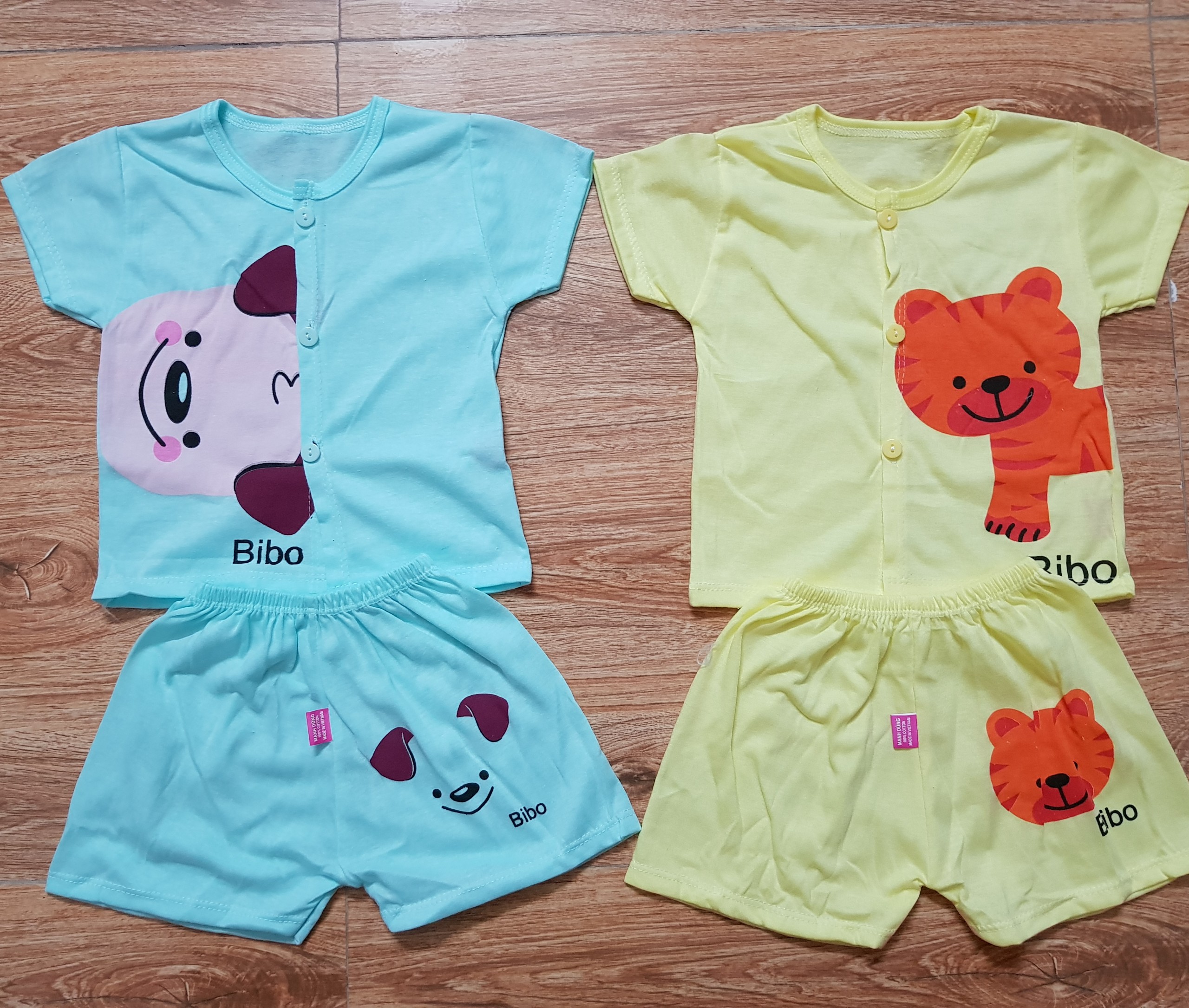 Combo 5 bộ cộc cotton cúc giữa cho bé