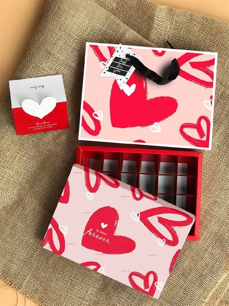Hộp valentine đựng socola 24 ô