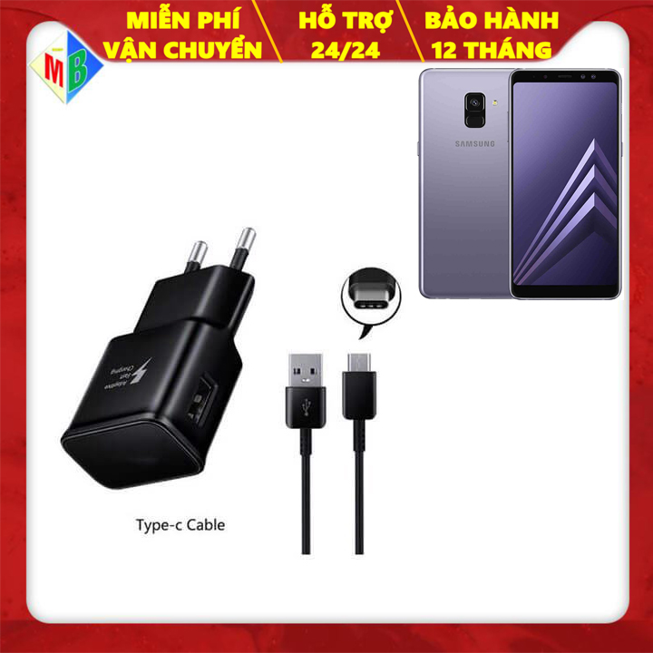 Bộ sạc nhanh đen 18w samsung a8 a8 plus 2018