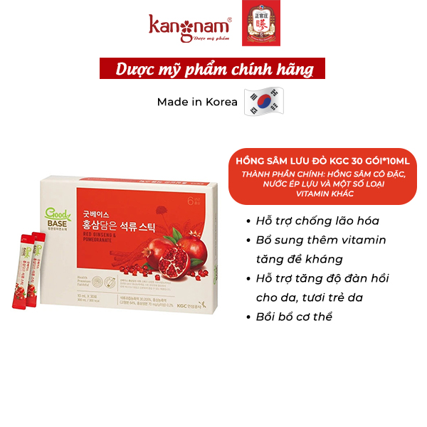 Nước Hồng Sâm KGC Goodbase lựu đỏ 10ml x 30 gói