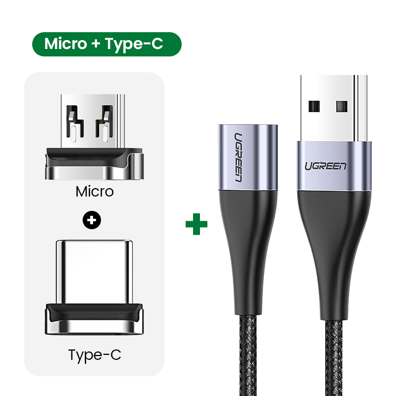 UGREEN 1mType C Cable 3A Fast Micro USB Charging Data Cable for Samsung S23 S22 Xiaomi 11t 12t USB C Charger Mobile Phone USB Cord