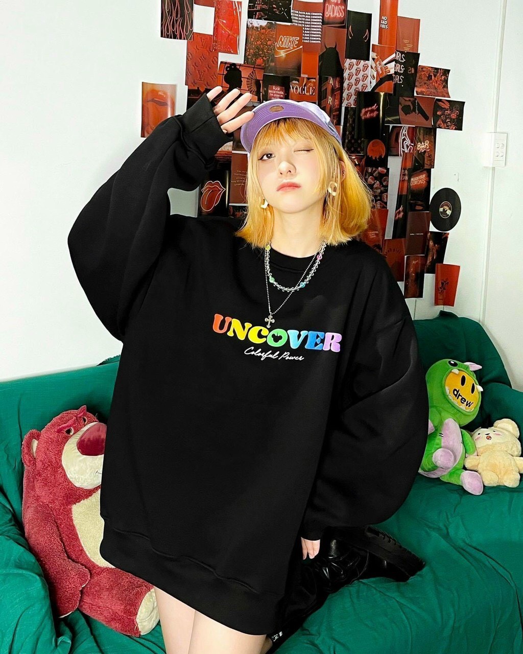 [New] Áo Sweater Nam Nữ Form Rộng UNCOVER Chất Nỉ Bông Mềm Mịn