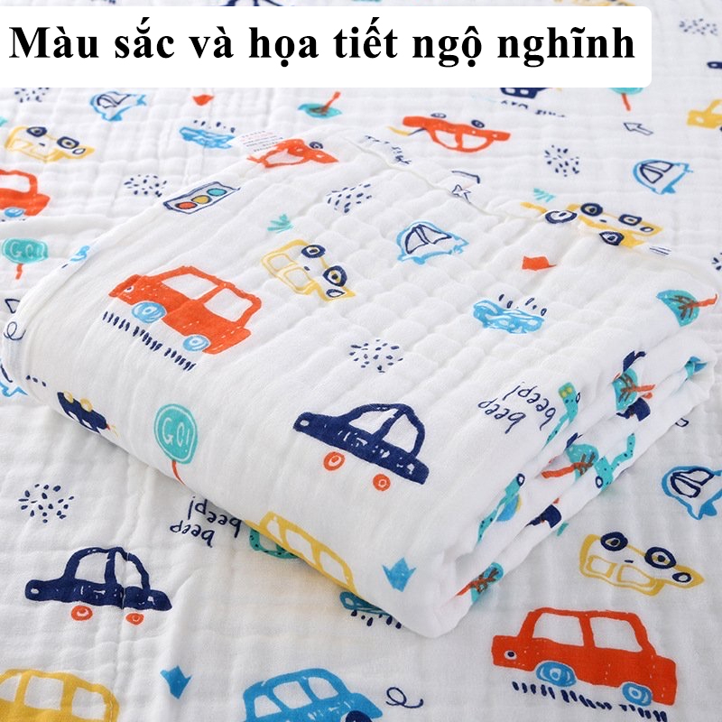 Khăn tắm, chăn đắp xô 6 lớp nhăn (KT 105x110cm)