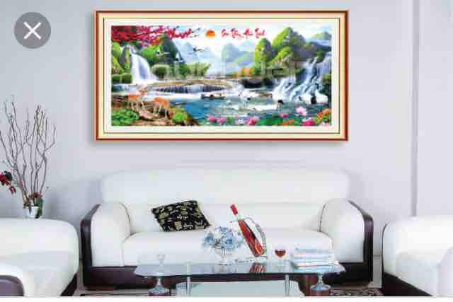 [HCM]Tranh đính đá phong cảnh kt 120x55cm