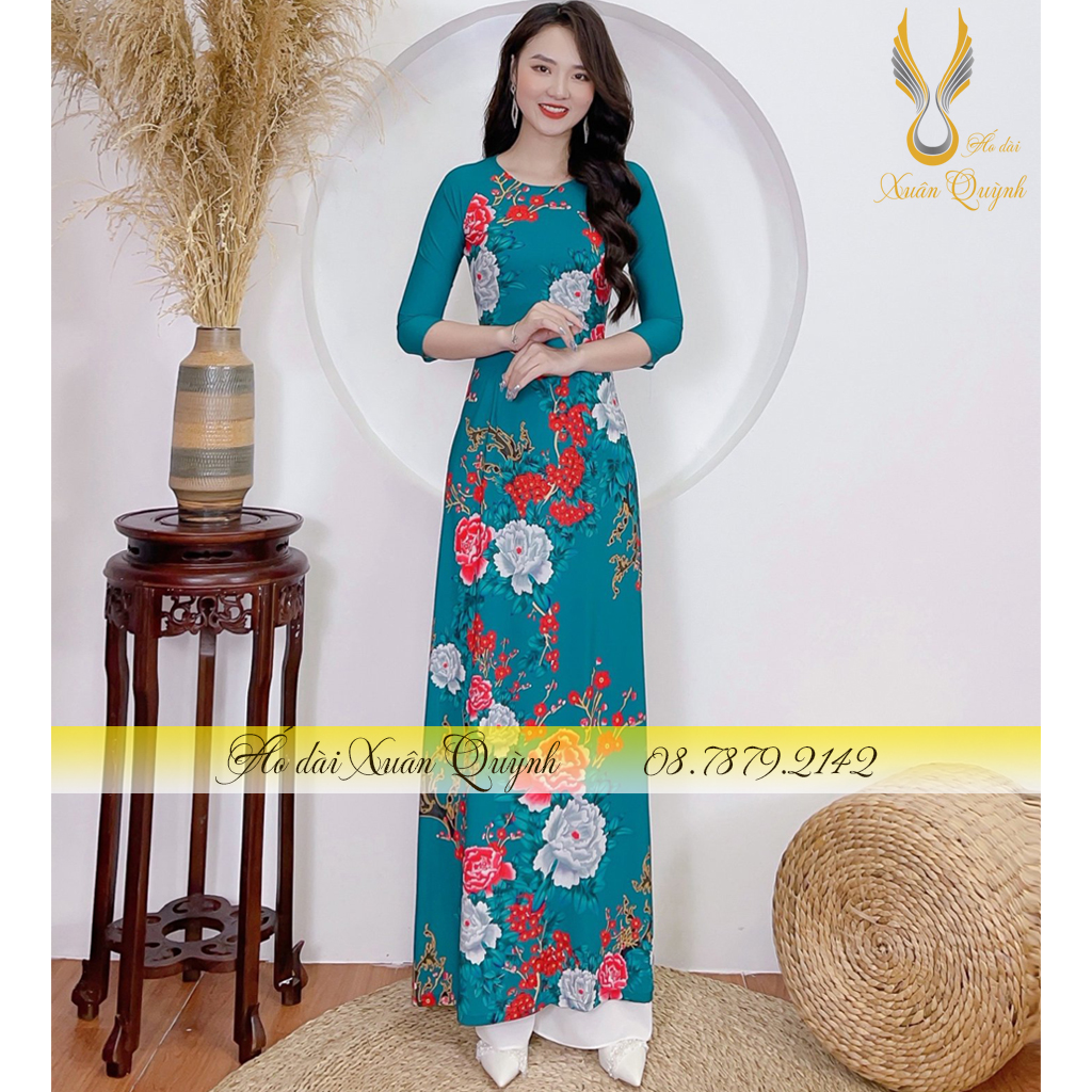 Bst áo dài truyền thống sang trọng lụa habutai - áo dài xuân quỳnh