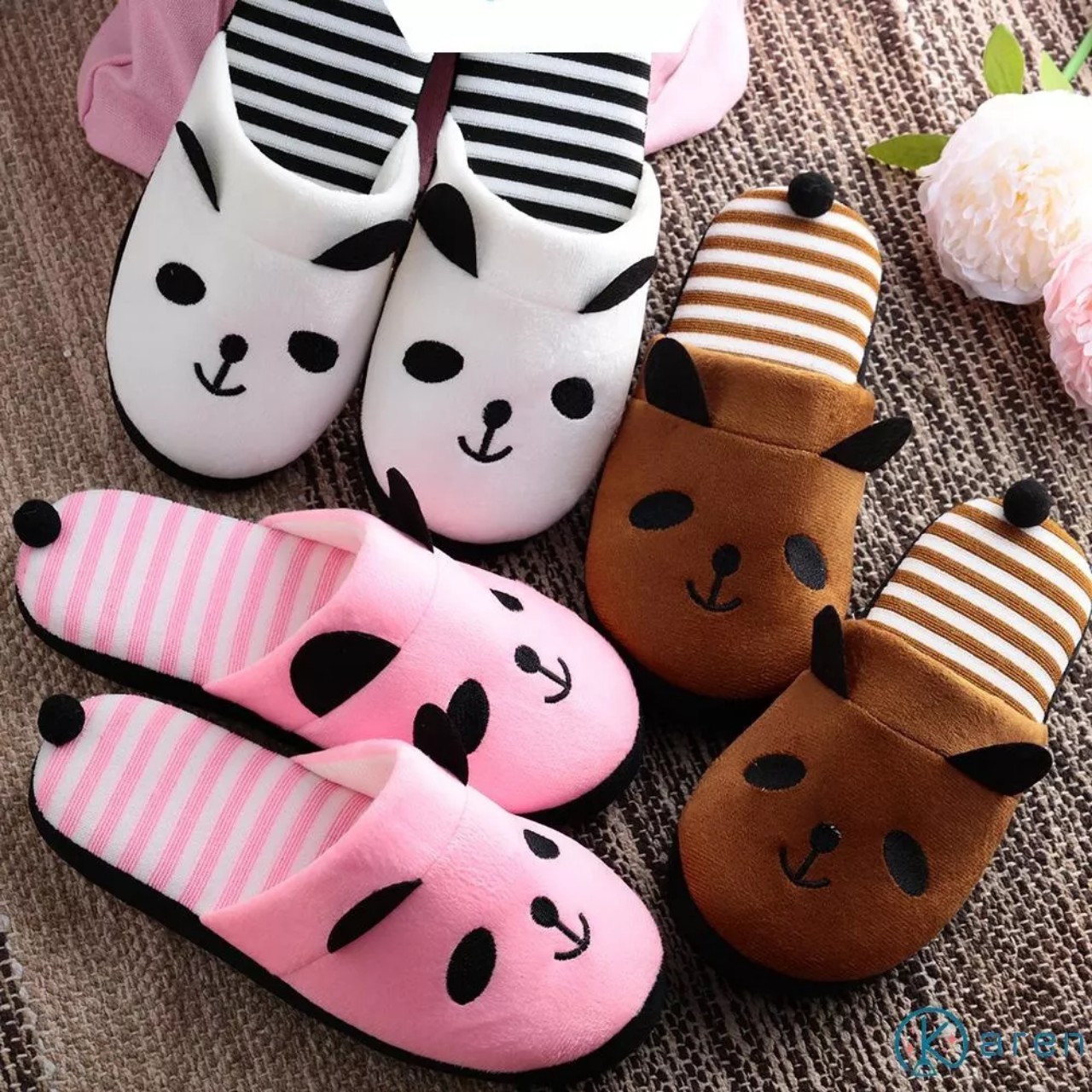 Dép bông gấu trúc - chọn lên 1 size