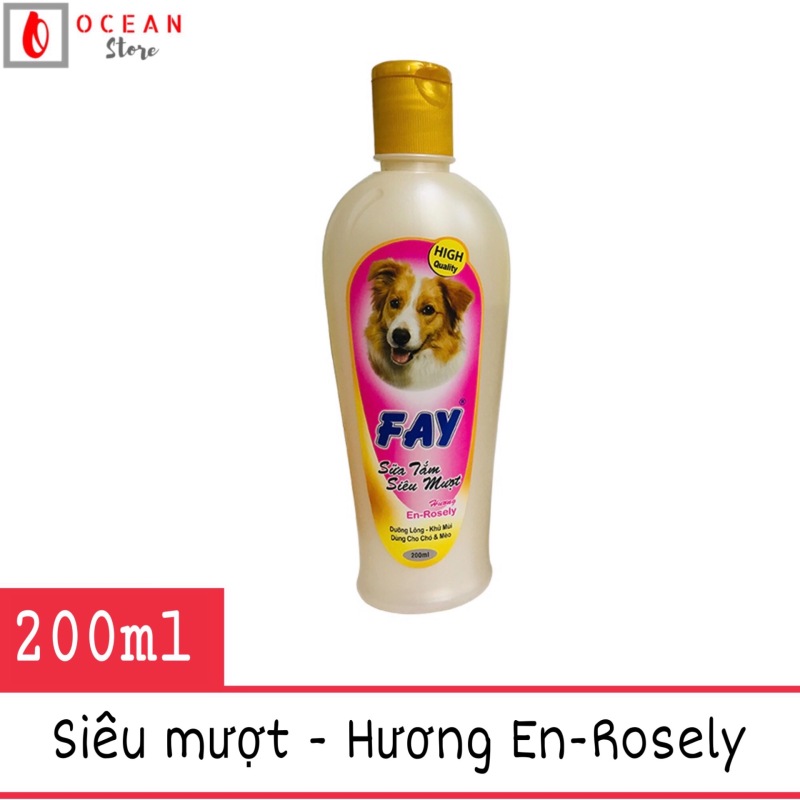 Sữa tắm dưỡng lông siêu mượt, thơm lâu cho chó mèo - Fay En-Rosely 200ml