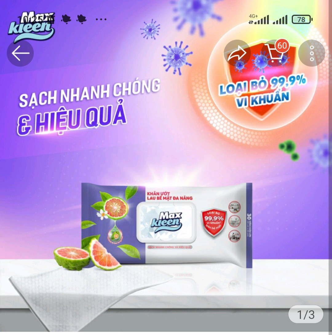 Khăn Ướt Lau Bề Mặt Đa Năng MaxKleen