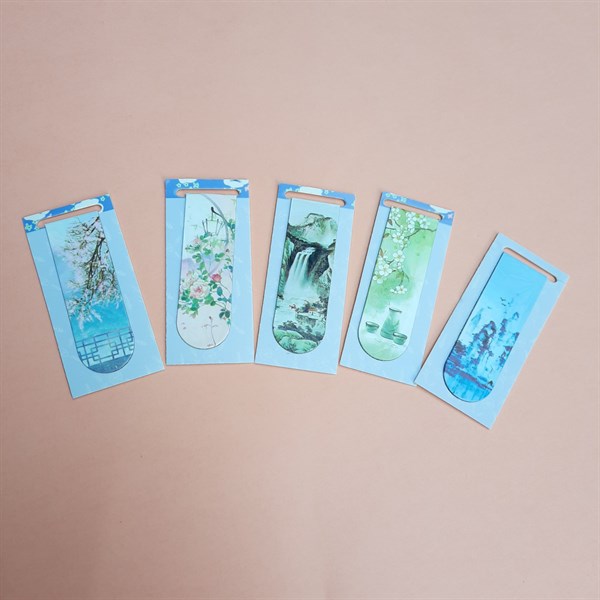 [HCM]Combo 5 Bookmark Nam Châm Đánh Dấu Sách - Phong Cảnh Cổ Trang (Mẫu Ngẫu Nhiên)