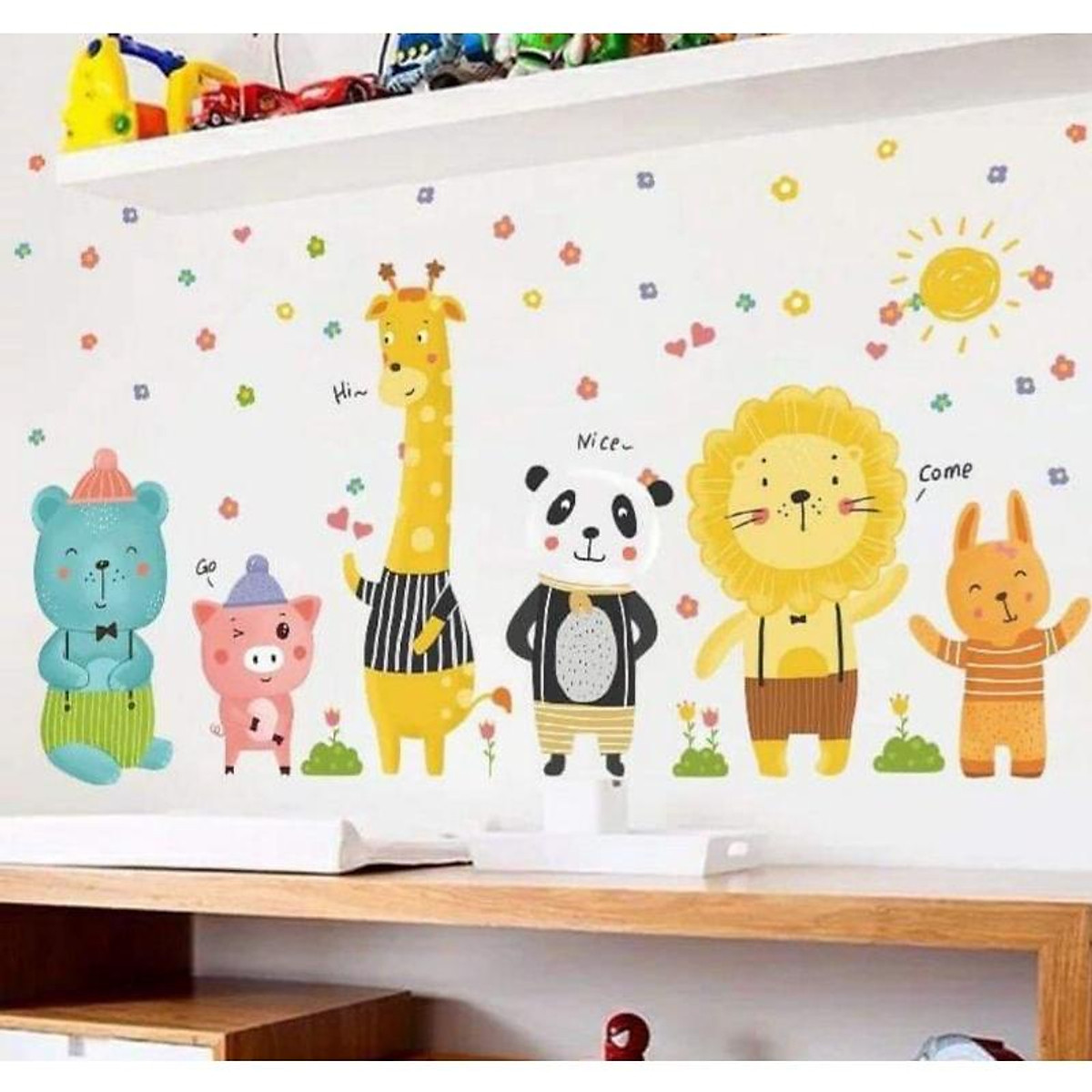 [HCM]DECAL DÁN TƯỜNG THỎ YÊU TRĂNG VÀ ĐOÀN KẾT