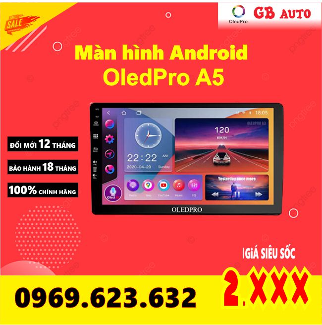 Màn hình dvd android ô tô oledpro a5 ,bảo hành 12 tháng lắp đặt tại nhà