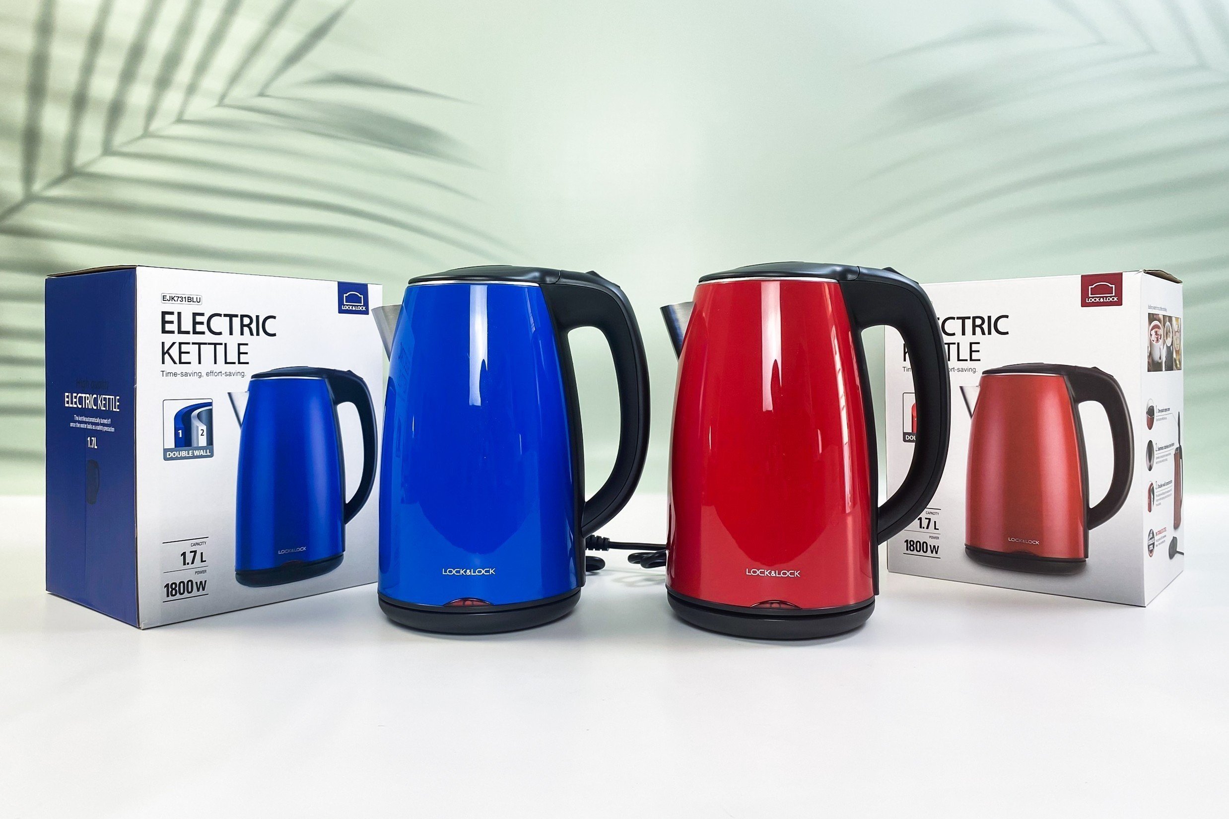 Bình Đun Siêu Tốc 2 Lớp Lock&Lock EJK731 chống nóng (1.7L)
