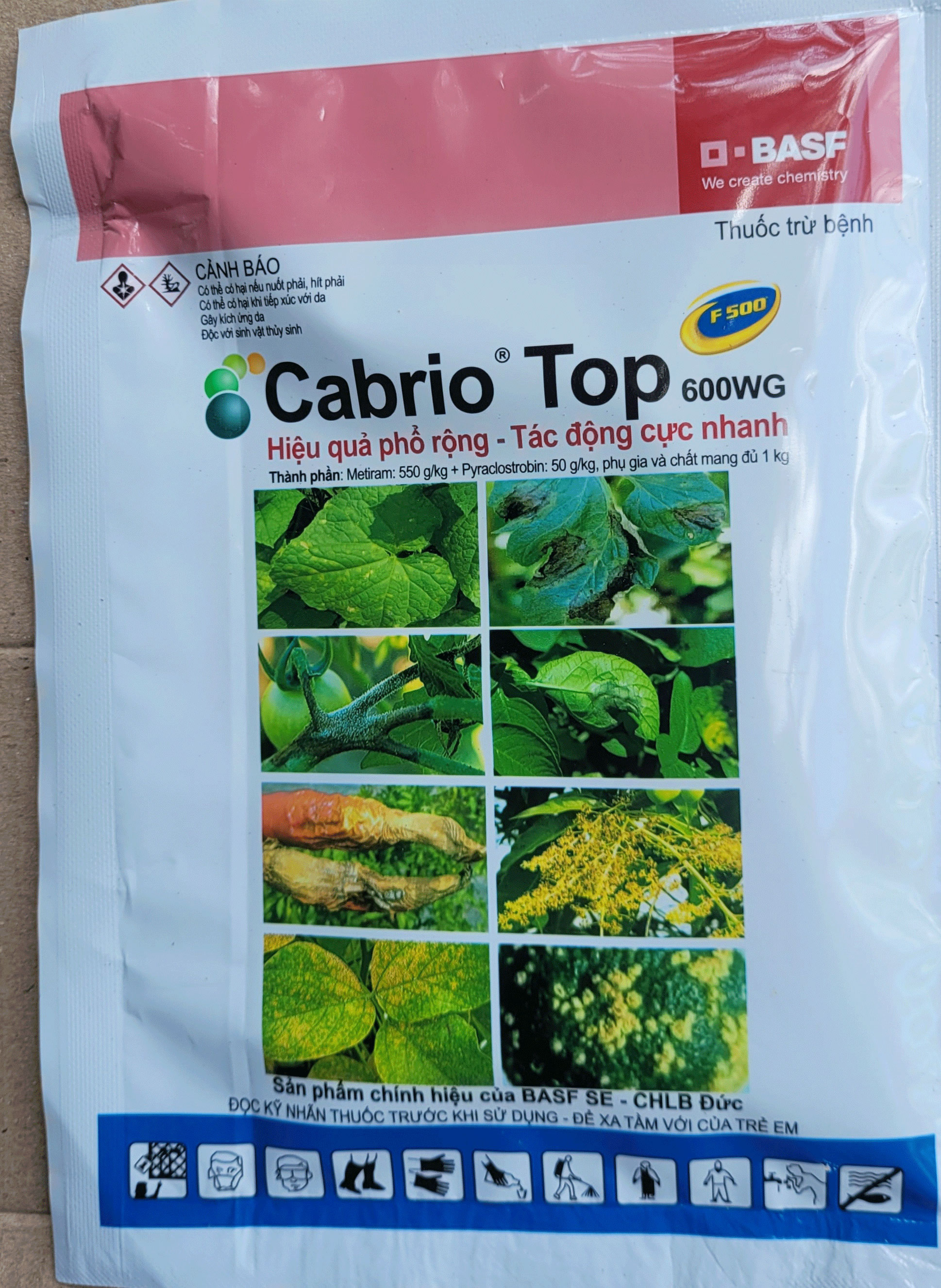 Thuốc Trừ Bệnh CABRIO TOP 600WG (gói 100gr)