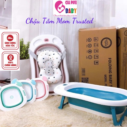 Chậu tắm gấp gọn kèm phao và nhiệt kế đo nước Mom Trusted chính hãng