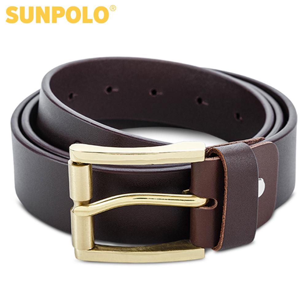 Thắt Lưng Nam Da Bò Khóa Đồng SUNPOLO BELT28