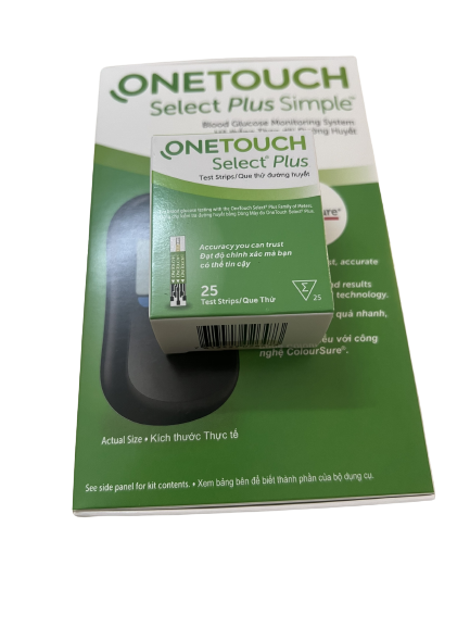 QUE THỬ ĐƯỜNG HUYẾT ONE TOUCH SECLECT SIMPLE PLUS - MÁY ĐO ĐƯỜNG HUYẾT ONE TOUCH SECLECT SIMPLE PLUS ( TẶNG KÈM 25 QUE THỬ) - BẢO HÀNH TRỌN ĐỜI - CHÍNH XÁC - NHANH CHÓNG
