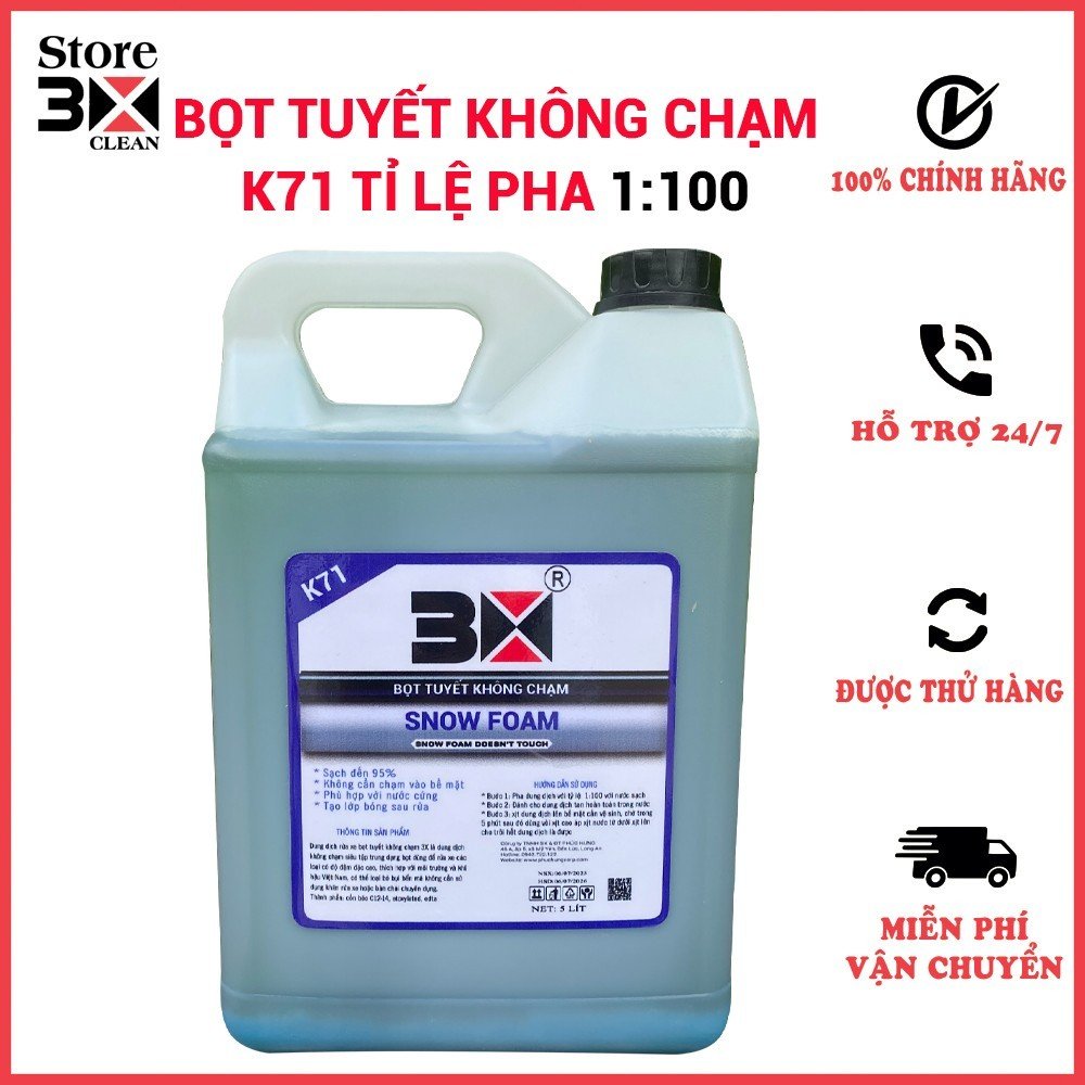 ( CAN 5 LÍT ) BỌT TUYẾT RỬA XE KHÔNG CHẠM CAO CẤP 3X K71