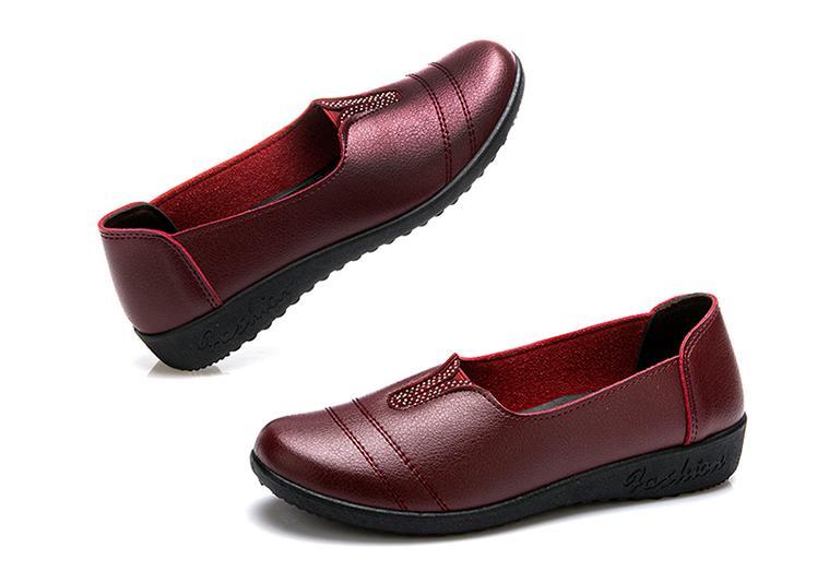 [HCM]Giày búp bê da bò thật màu nho