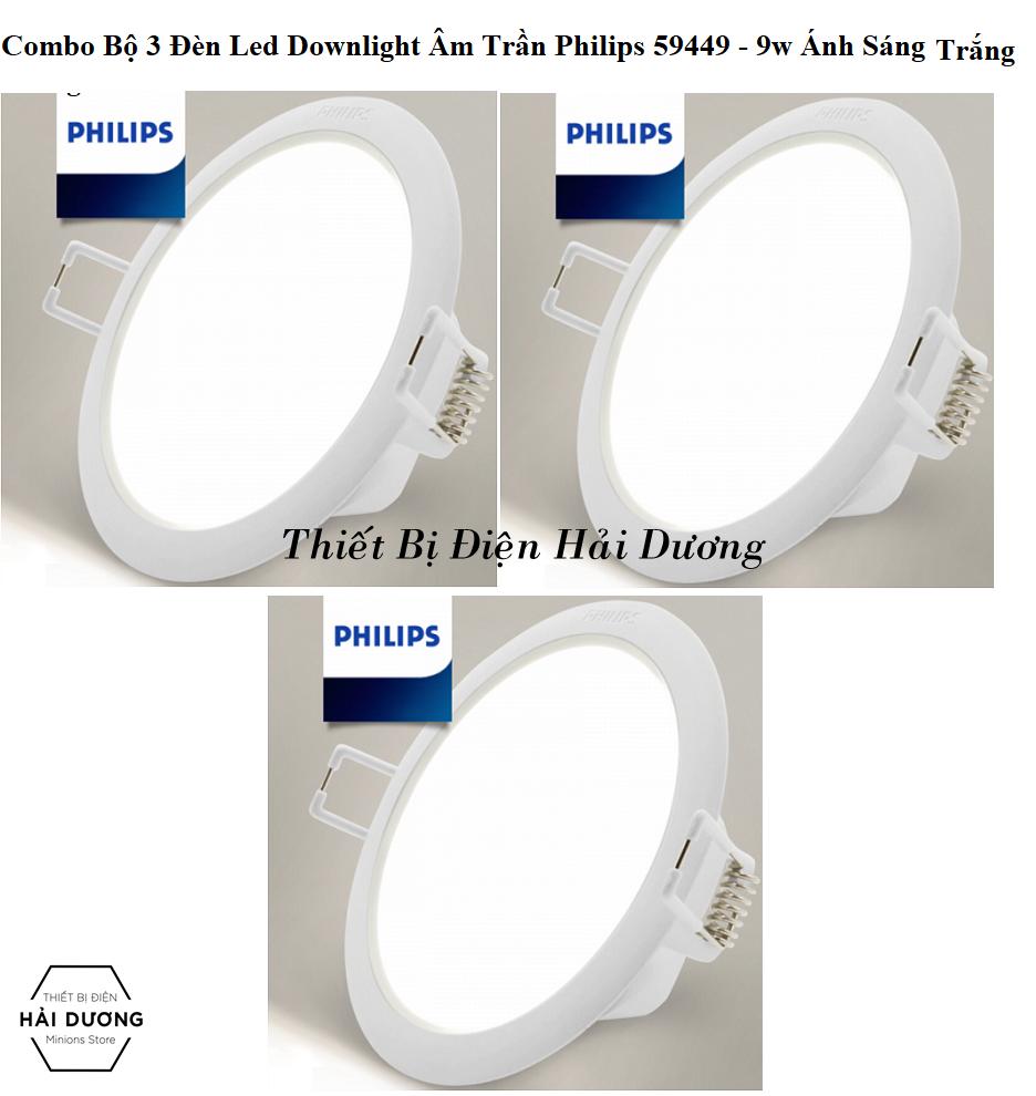 Combo Bộ 3 Đèn Led Downlight Âm Trần Philips 59448 MESON 105 7W - 59449 MESON 105 9W - 59464 MESON 125 13W - Công Nghệ Eye Comfor Bảo Vệ Mắt Độc Quyền của Philips