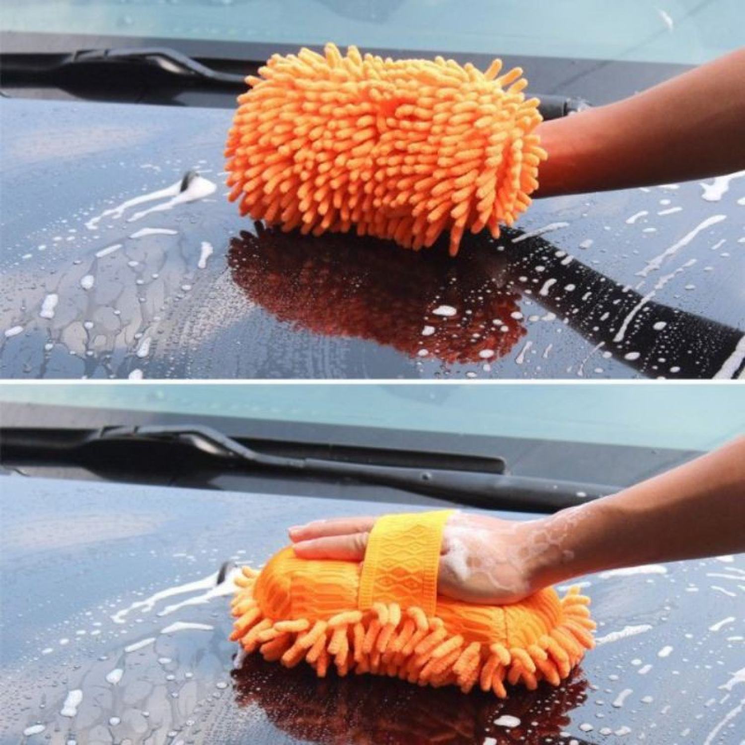Miếng san hô rửa xe Microfiber siêu mịn tiện dụng (màu sắc ngẫu nhiên)