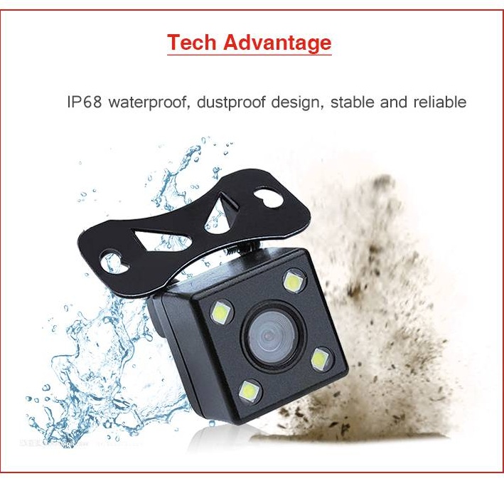Camera Lùi Dành Cho Xe Oto 4 mắt LED vuông