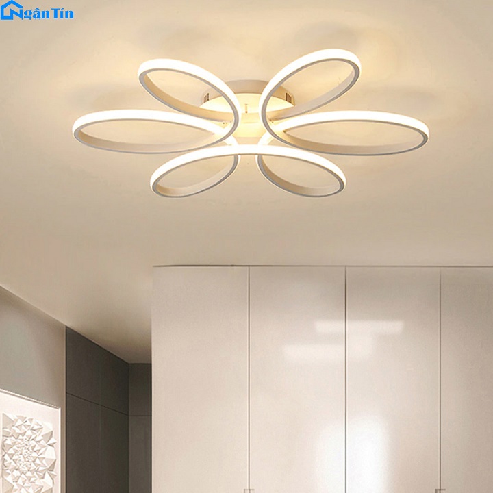 Đèn mâm đèn thả led ốp trần hiện đại trang trí phòng khách led 3 chế độ màu mo943a ngân tin