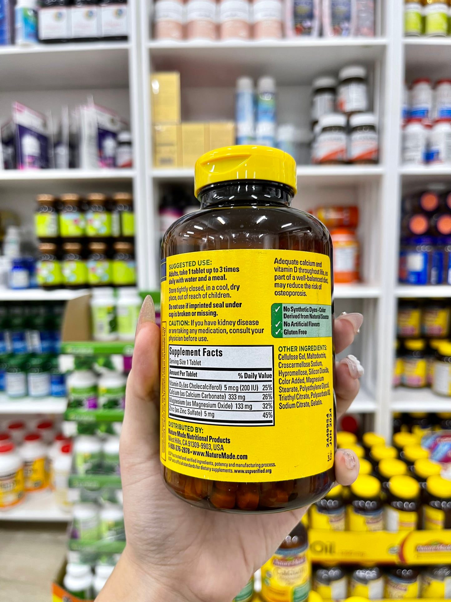 VitaminD Nature made calcium magnesium zinc D3