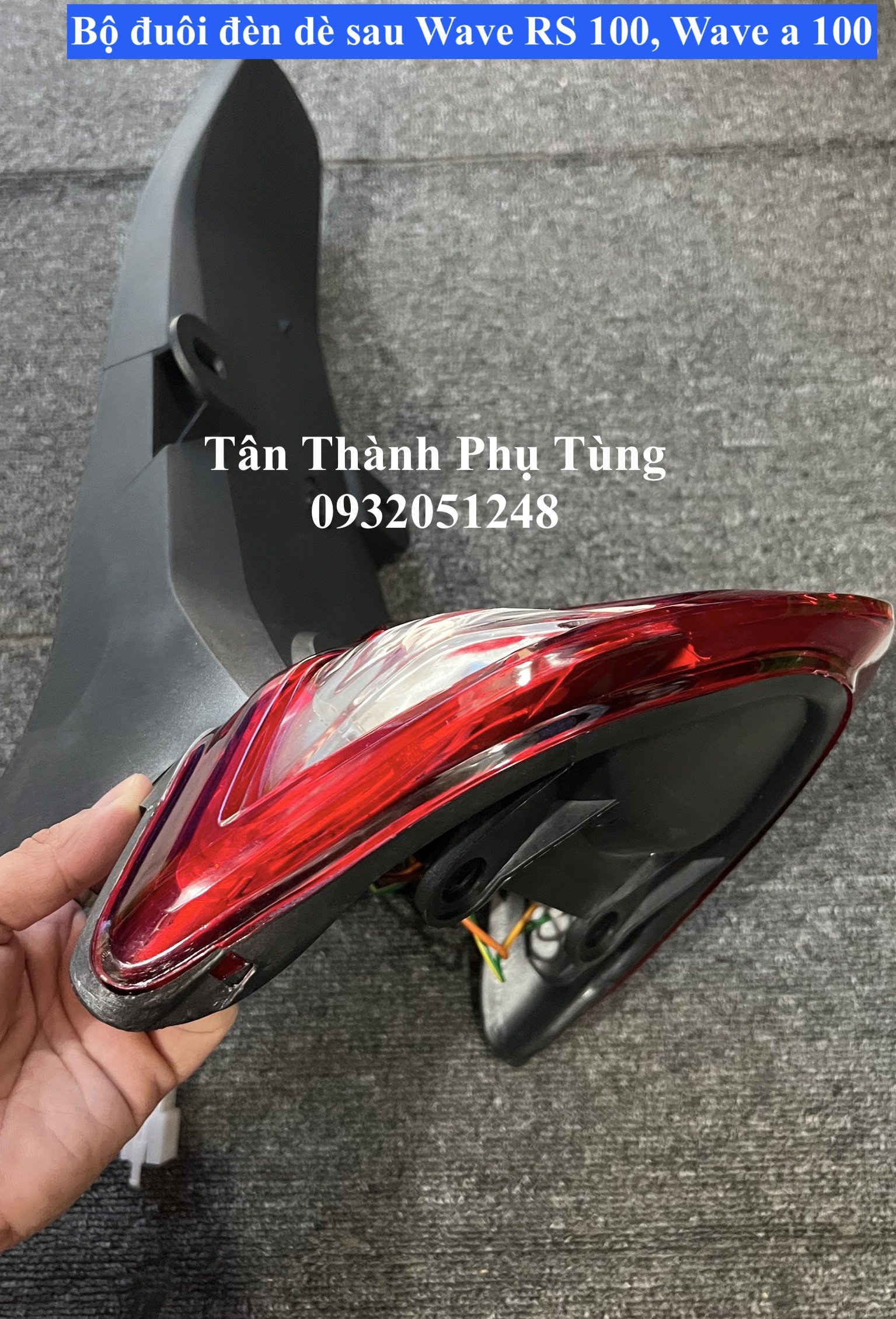 Đuôi dè sau kèm đèn hậu Wave a 100, WS100, RS100