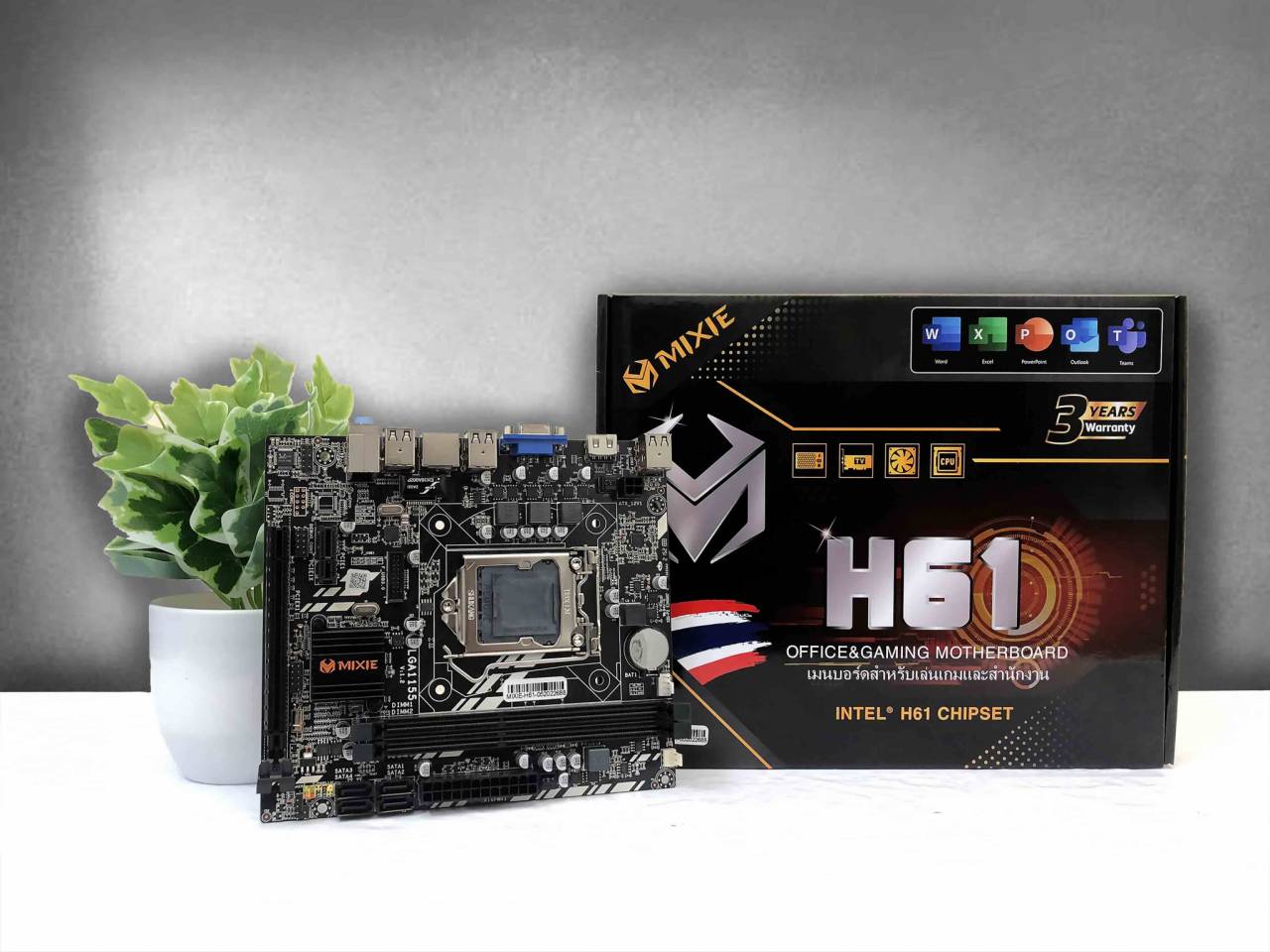 [ VI TÍNH VINH GAMING ] Mainboard H61 - MIXIE H61 Chính hãng (VGA, HDMI, LAN 100Mbps, 2 khe RAM DDR3)