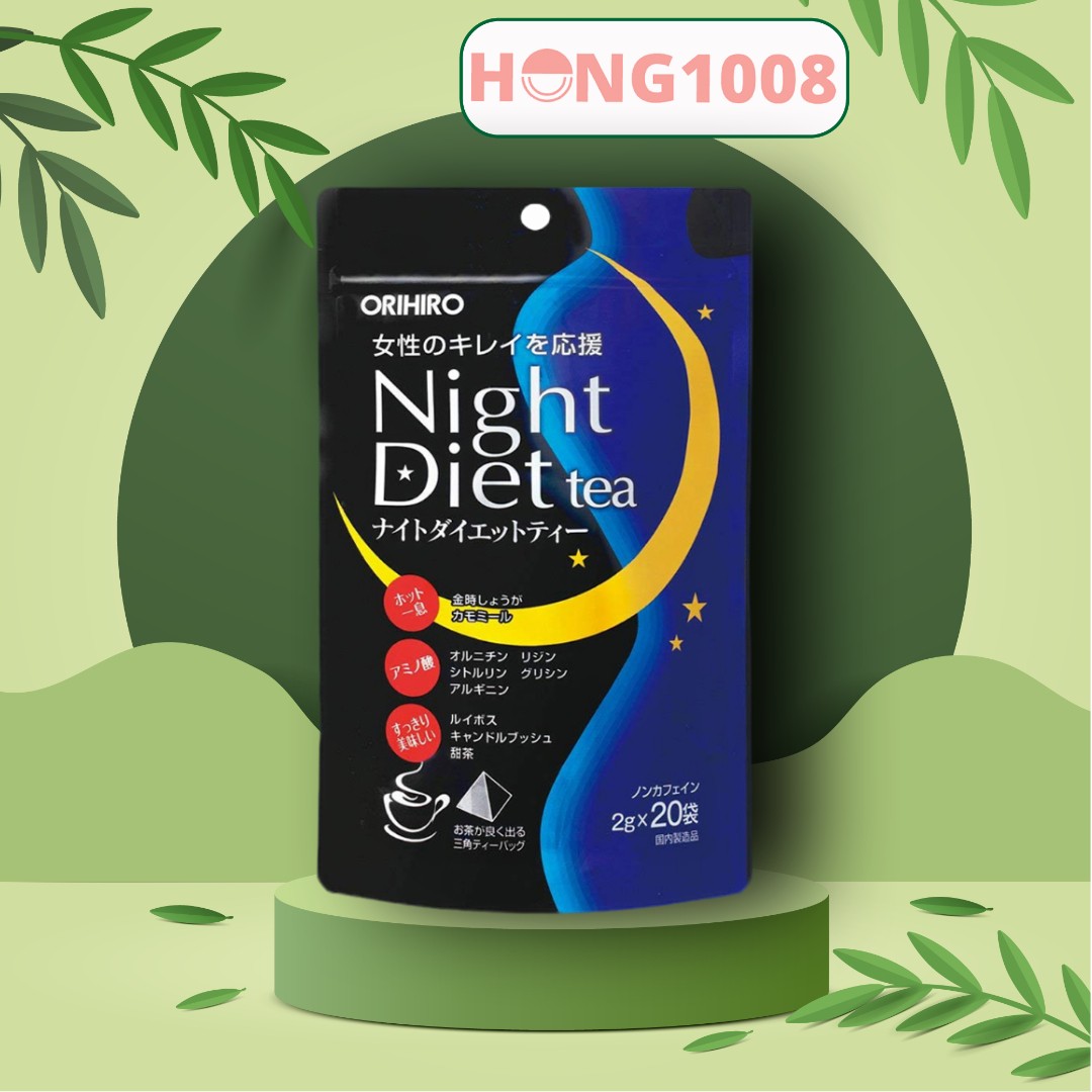 Trà Giảm Cân Orihiro Ban Đêm Night Diet Tea Nhật Bản túi 40g ( 20 gói nhỏ ) - Shop Hong1008